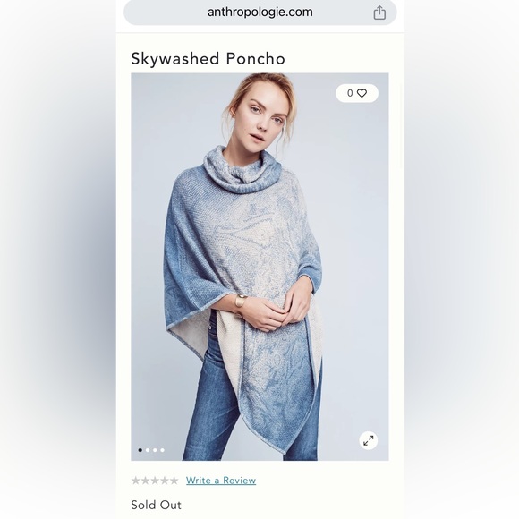 Anthropologie Skywashed Poncho - Picture 5 of 6